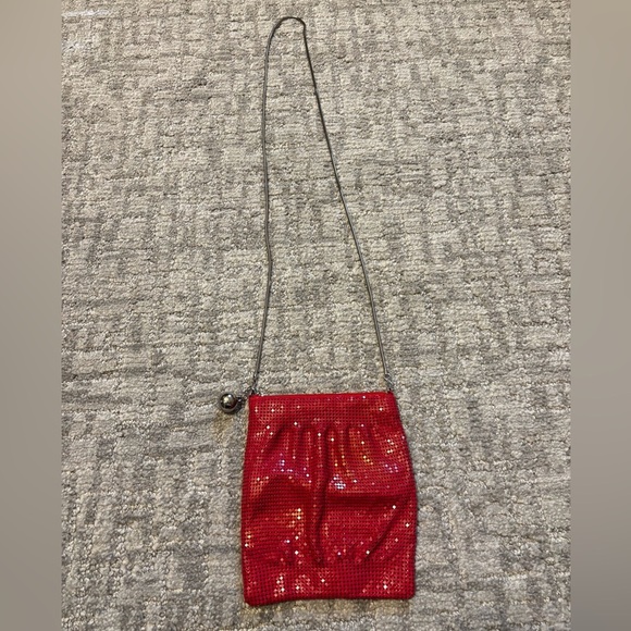 Handbags - Vintage Red Mesh Metal Crossbody Purse